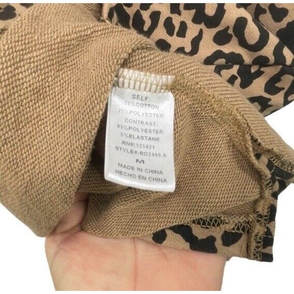 Ellison Leopard Sweatshirt Mini Dress Tunic Pockets Casual Athleisure Comfy Med - Picture 8 of 12